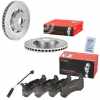 BREMBO Bremsscheibe 09.A945.33 + Bremsbelagsatz, Scheibenbremse P 50 142 + Warnkontakt, Bremsbelagverschleiß A 00 470
