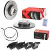 BREMBO Bremsscheibe 09.B337.2X + Warnkontakt, Bremsbelagverschlei&szlig; A 00 223 + Bremsbelagsatz, Scheibenbremse P 06 055