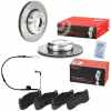 BREMBO Warnkontakt, Bremsbelagverschlei&szlig; A 00 213 + Bremsbelagsatz, Scheibenbremse P 06 041 + Bremsscheibe 09.C420.13