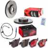 BREMBO Bremsscheibe 09.9923.1X + Warnkontakt, Bremsbelagverschlei&szlig; A 00 442 + Bremsbelagsatz, Scheibenbremse P 06 049X