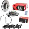 BREMBO Warnkontakt, Bremsbelagverschlei&szlig; A 00 200 + Bremsbelagsatz, Scheibenbremse P 06 065 + Bremsscheibe 09.6924.1X