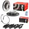 BREMBO Warnkontakt, Bremsbelagverschlei&szlig; A 00 228 + Bremsbelagsatz, Scheibenbremse P 06 054 + Bremsscheibe 09.C894.11