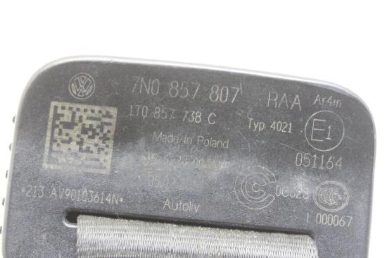Mittlerer Sicherheitsgurt hinten VW SHARAN (7N1, 7N2) 2.0 TDI 7N0857807 Bild Mittlerer Sicherheitsgurt hinten VW SHARAN (7N1, 7N2) 2.0 TDI 7N0857807