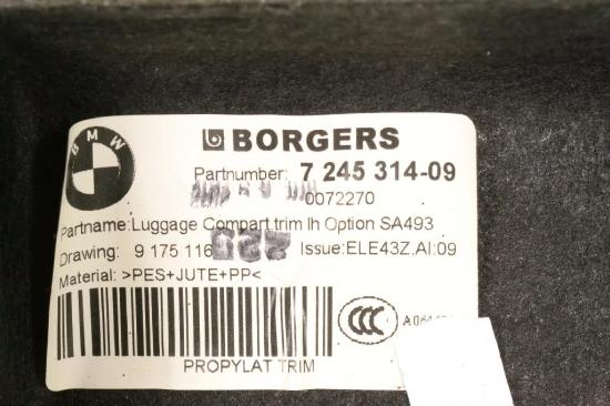 Kofferraumverkleidung rechts BMW X3 (F25) xDrive 30 d 7222218 7245314 Bild Kofferraumverkleidung rechts BMW X3 (F25) xDrive 30 d 7222218 7245314