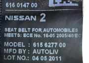 Sicherheitsgurt links hinten Nissan NV200 Kasten (M20)