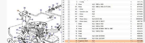 Ausgleichsbehälter SAAB 9000 Hatchback 3.0 -24 V6 CS/CSE 4357299 Bild Ausgleichsbehälter SAAB 9000 Hatchback 3.0 -24 V6 CS/CSE 4357299