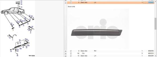 Türleiste vorne links SAAB 9000 Hatchback 3.0 -24 V6 CS/CSE 9088550 Bild Türleiste vorne links SAAB 9000 Hatchback 3.0 -24 V6 CS/CSE 9088550