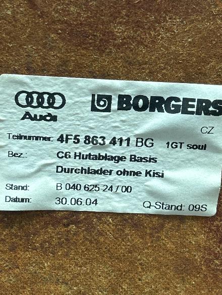 Hutablage Audi A6 (4B, C5) 4F5863411BG