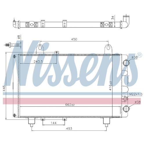 Motorkühler L=663 H=415 B=33 mm 7555802 Bild Motorkühler L=663 H=415 B=33 mm 7555802
