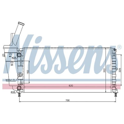 Motorkühler L=630 H=322 B=23 +/-Klima 46527489 Bild Motorkühler L=630 H=322 B=23 +/-Klima 46527489