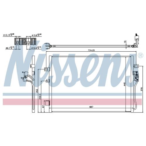 Kondensator Klimaanlage Fiat Freemont ab Bj. 2011 OE K68038239AA Bild Kondensator Klimaanlage Fiat Freemont ab Bj. 2011 OE K68038239AA