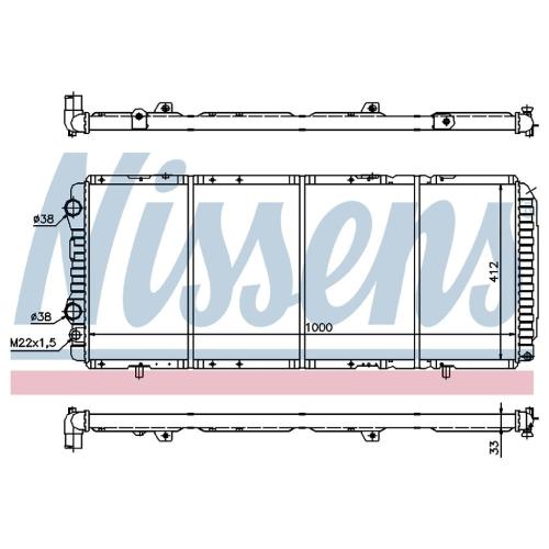Motorkühler L=1000 H=414 B=35 +/-Klima 71735360 Bild Motorkühler L=1000 H=414 B=35 +/-Klima 71735360