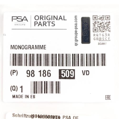 Original PSA Schriftzug Heckklappe für Peugeot 2008 98186509VD Bild Original PSA Schriftzug Heckklappe für Peugeot 2008 98186509VD