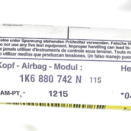 Dach SRS rechts VW GOLF V (1K1) 1.4 TSI 1K6880742N Bild Dach SRS rechts VW GOLF V (1K1) 1.4 TSI 1K6880742N