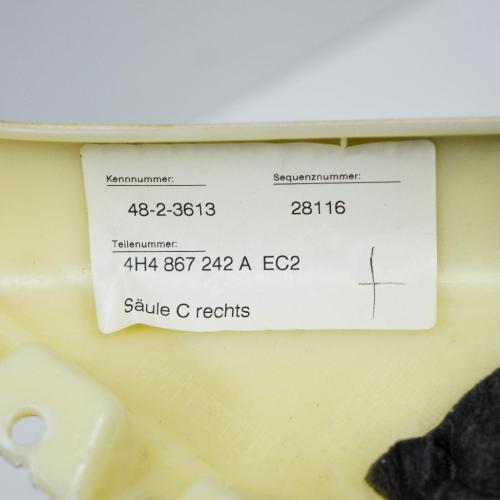 Verkleidung C-Säule rechts Audi A8 (4H) 4H4867242A Bild Verkleidung C-Säule rechts Audi A8 (4H) 4H4867242A