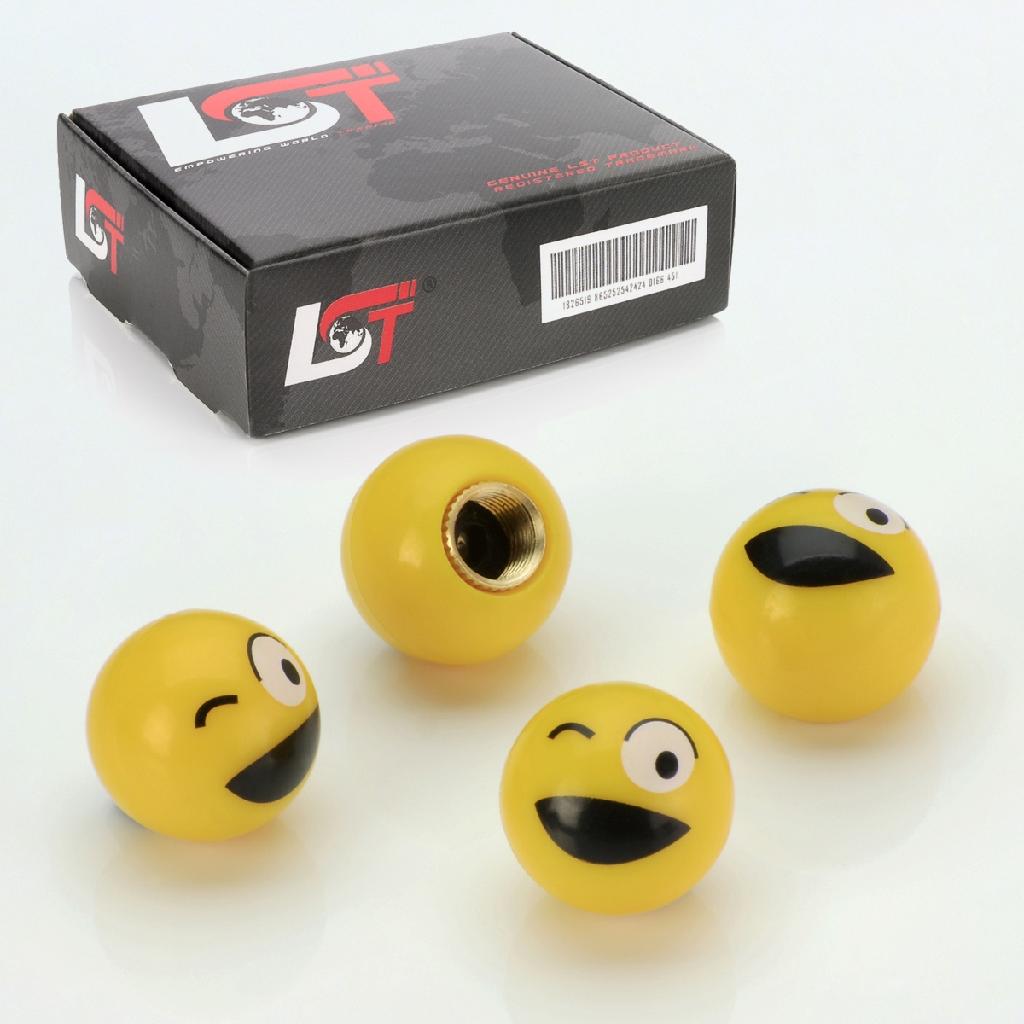 4x Reifen Ventilkappen Smiley Zwinkern für JAGUAR DAIMLER MERCEDES MAYBACH