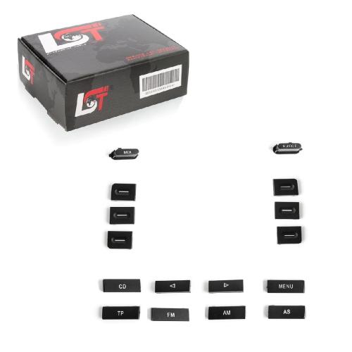 CD Radio Tasten Knöpfe Set Abdeckung 16 teilig schwarz für VW RCD300 Bild CD Radio Tasten Knöpfe Set Abdeckung 16 teilig schwarz für VW RCD300