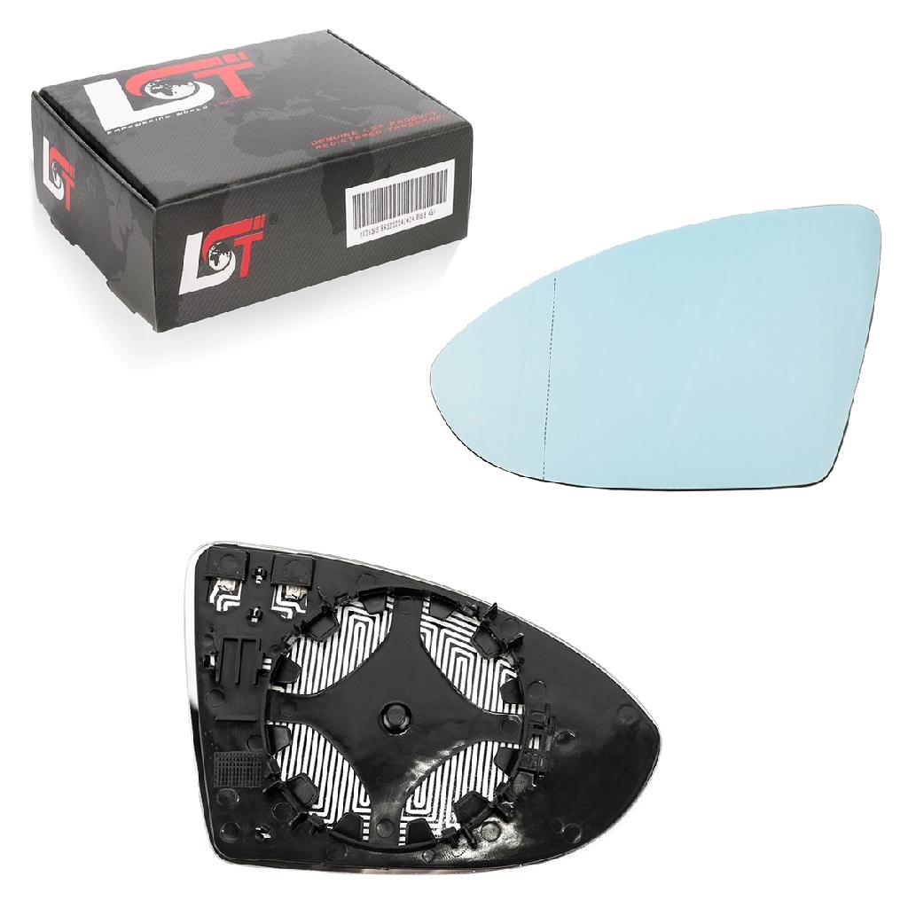 Spiegelglas Außenspiegel beheizbar asphärisch links blau für VW Golf VII Touran