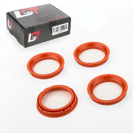 4x Zentrierringe Rot Alufelgen Ø 73,0 mm - Ø 57,1 mm für MAZDA HONDA SUZUKI