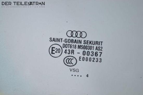 Türscheibe Fensterscheibe Scheibe Tür rechts vorn AUDI A8 4E 4.0 TDI QUATTRO 202 KW 43R-000367 E000233 Bild Türscheibe Fensterscheibe Scheibe Tür rechts vorn AUDI A8 4E 4.0 TDI QUATTRO 202 KW 43R-000367 E000233