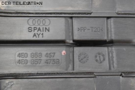 Mittelkonsole Luftansaugung Ansaugschlauch AUDI A8 4E 4.0 TDI QUATTRO 202 KW 4E0858467~4E0857473B Bild Mittelkonsole Luftansaugung Ansaugschlauch AUDI A8 4E 4.0 TDI QUATTRO 202 KW 4E0858467~4E0857473B