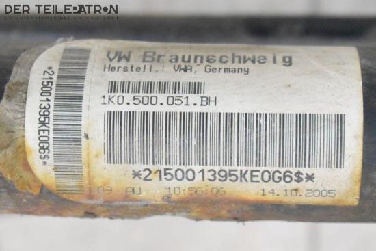 Achse hinten VW GOLF V (1K1) 1.4 16V 55 KW 1K0500051BH Bild Achse hinten VW GOLF V (1K1) 1.4 16V 55 KW 1K0500051BH