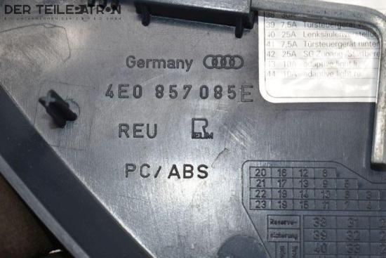 Verkleidung Armaturenbrett links AUDI A8 4E 4.0 TDI QUATTRO 202 KW 4E0857085 Bild Verkleidung Armaturenbrett links AUDI A8 4E 4.0 TDI QUATTRO 202 KW 4E0857085