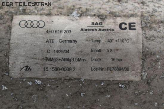 Druckspeicher Druckluftbehälter AUDI A8 4E 4.0 TDI QUATTRO 202 KW 4E0616203 Bild Druckspeicher Druckluftbehälter AUDI A8 4E 4.0 TDI QUATTRO 202 KW 4E0616203