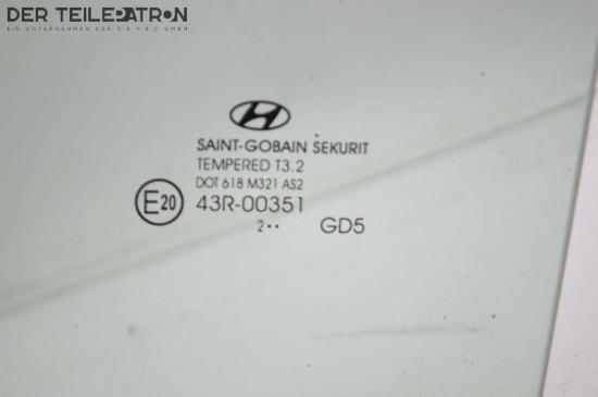 Türscheibe links hinten HYUNDAI I30 (GD) 1.4 73 KW 43R-00351 DOT618M321AS2 Bild Türscheibe links hinten HYUNDAI I30 (GD) 1.4 73 KW 43R-00351 DOT618M321AS2