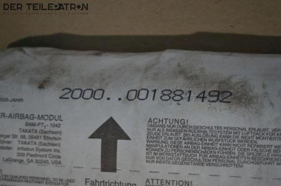 Airbag rechts Beifahrerairbag Beifahrerseite BMW 3 CABRIOLET (E46) 323 CI 125 KW 39704374401M~00B1943T2034E Bild Airbag rechts Beifahrerairbag Beifahrerseite BMW 3 CABRIOLET (E46) 323 CI 125 KW 39704374401M~00B1943T2034E