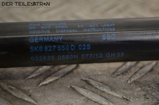 Heckklappendämpfer links VW GOLF 6 VI (5K1) 2.0 TDI 103 KW 5K6827550D Bild Heckklappendämpfer links VW GOLF 6 VI (5K1) 2.0 TDI 103 KW 5K6827550D