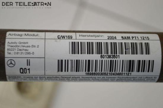 Airbag links Dachairbag MERCEDES-BENZ A-KLASSE (W169) A 150 70 KW A1698600305 Bild Airbag links Dachairbag MERCEDES-BENZ A-KLASSE (W169) A 150 70 KW A1698600305