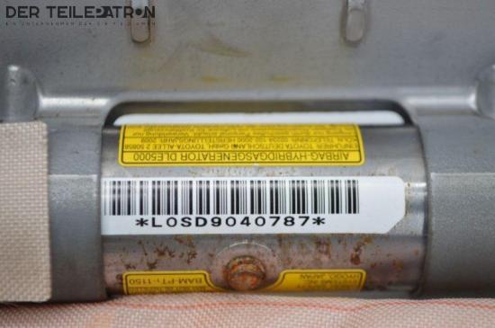 Airbag links hinten Dachairbag Kopfairbag hinten mitte TOYOTA IQ (KGJ1_, NGJ1_) 1.0 50 KW Bild Airbag links hinten Dachairbag Kopfairbag hinten mitte TOYOTA IQ (KGJ1_, NGJ1_) 1.0 50 KW