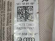 Knie-Airbags Skoda Superb, II 2008.03 - 2013.06 3T0880242, 3T0 880 242 03100840
