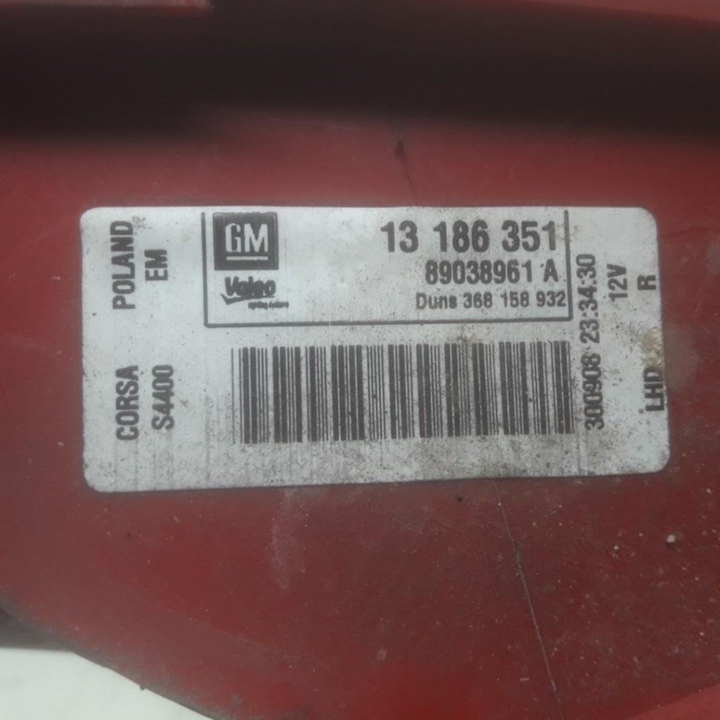 Rücklicht Rechts 13186351 Opel Corsa D Schrägheck 1.2 16V (Z12XEP(Euro 4)) 2009-02