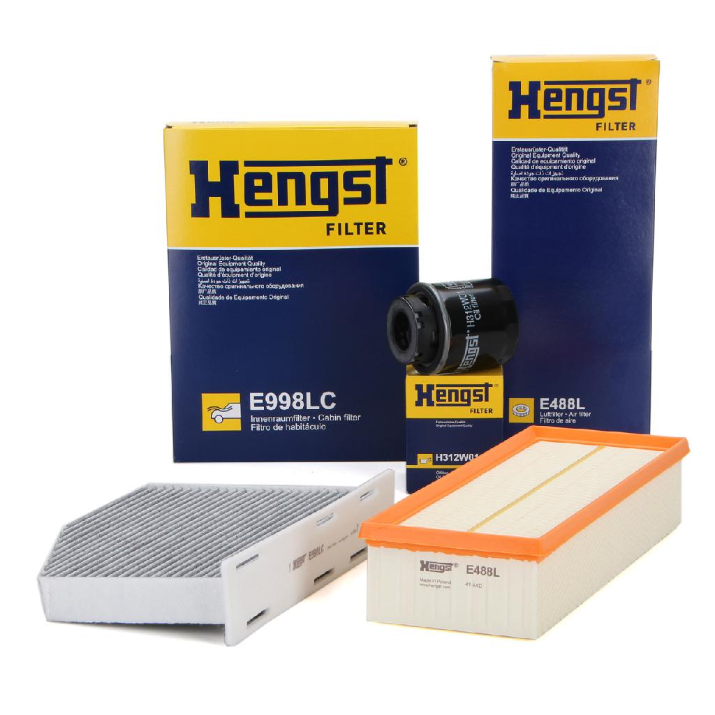 HENGST FILTER Filter, Innenraumluft E998LC + Ölfilter H312W01 + Luftfilter E488L