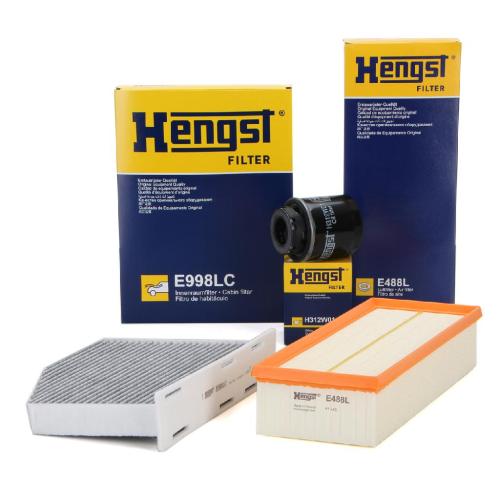 HENGST FILTER Filter, Innenraumluft E998LC + Ölfilter H312W01 + Luftfilter E488L Bild HENGST FILTER Filter, Innenraumluft E998LC + Ölfilter H312W01 + Luftfilter E488L