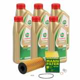 6 Liter CASTROL Edge Motoröl ÖL 5W30 M BMW Longlife-04 + MANN Ölfilter HU721/5x