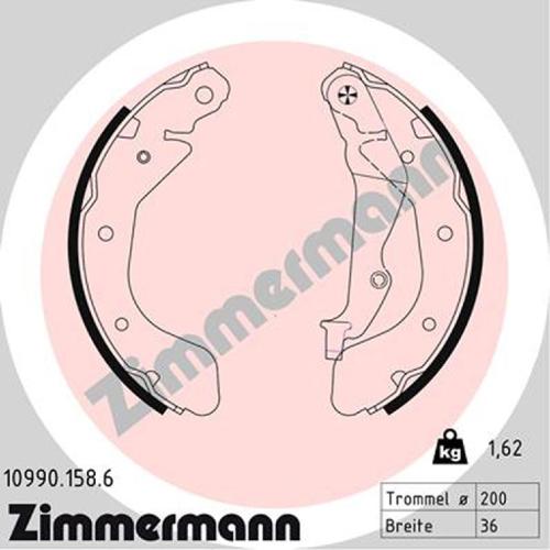 ZIMMERMANN Bremsbackensatz 10990.158.6 + Bremstrommel 430.1792.20 Bild ZIMMERMANN Bremsbackensatz 10990.158.6 + Bremstrommel 430.1792.20