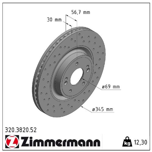 ZIMMERMANN Bremsscheibe 320.3820.52 + Bremsbelagsatz, Scheibenbremse 22934.180.2 Bild ZIMMERMANN Bremsscheibe 320.3820.52 + Bremsbelagsatz, Scheibenbremse 22934.180.2