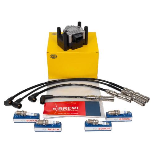 HELLA Zündspule 5DA 358 000-171 BREMI Zündleitungssatz 206P200 BOSCH Zündkerze 0 242 235 668 Bild HELLA Zündspule 5DA 358 000-171 BREMI Zündleitungssatz 206P200 BOSCH Zündkerze 0 242 235 668