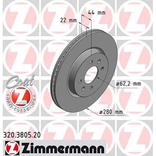 ZIMMERMANN Bremsscheibe 320.3805.20 + Bremsbelagsatz, Scheibenbremse 25348.180.1 Bild ZIMMERMANN Bremsscheibe 320.3805.20 + Bremsbelagsatz, Scheibenbremse 25348.180.1