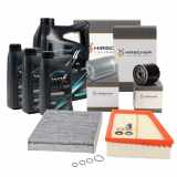 HIRSCHER Filterset 4-tlg + 8L WOLF OFFICIALTECH 5W30 C4 RENAULT Grand / Scenic 3 2.0 dCi
