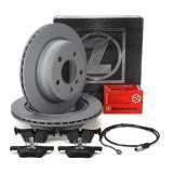 ZIMMERMANN Bremsscheiben + Bremsbeläge + Wako BMW 3er F30-34 4er F32-36 hinten