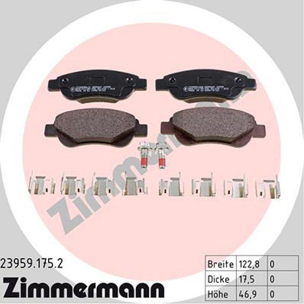 ZIMMERMANN Bremsbelagsatz, Scheibenbremse 23959.175.2 + Bremsscheibe 180.3021.20