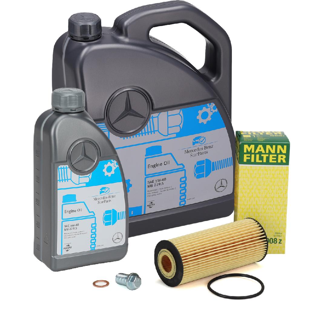6L ORIGINAL 5W-40 MB 229.5 Motoröl + MANN Ölfilter MERCEDES W176 C117 X117 X156 45AMG M133