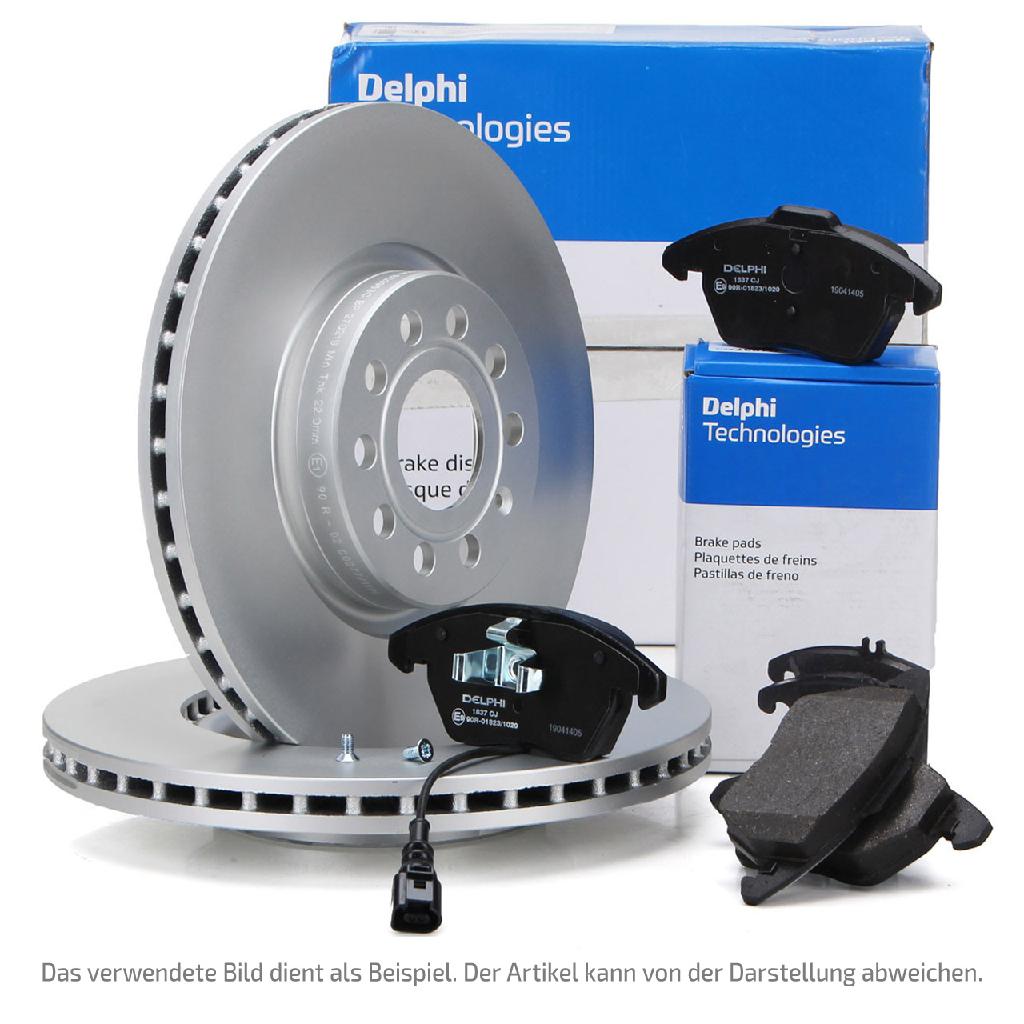 DELPHI Bremsscheiben + Bremsbeläge + Sensor MERCEDES A-Klasse W169 B-Klasse W245 vorne