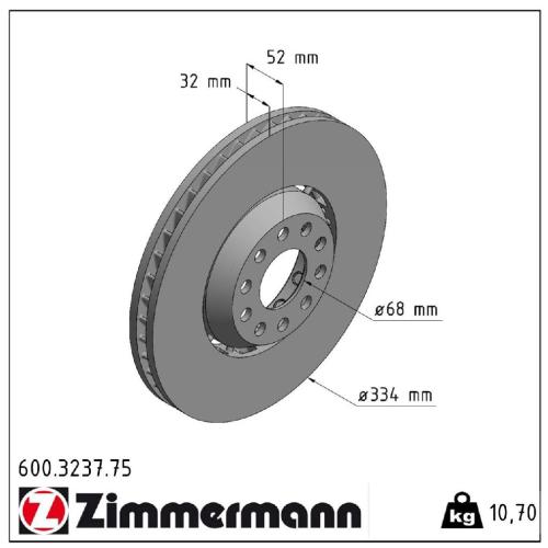 ZIMMERMANN Bremsscheibe 600.3237.75 + Bremsscheibe 600.3238.75 Bild ZIMMERMANN Bremsscheibe 600.3237.75 + Bremsscheibe 600.3238.75
