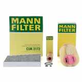 MANN-FILTER Filter, Innenraumluft CUK 3172 + Luftfilter C 14 114 + Ölfilter HU 514 x