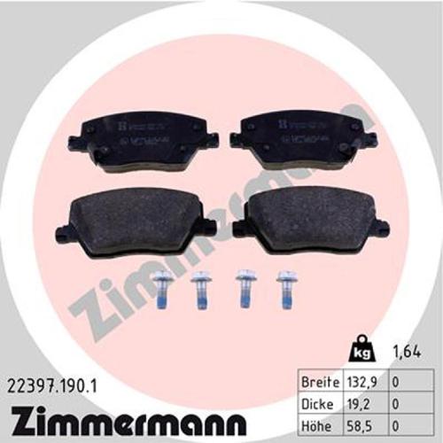 ZIMMERMANN Bremsscheibe 110.2207.52 + Bremsbelagsatz, Scheibenbremse 22397.190.1 Bild ZIMMERMANN Bremsscheibe 110.2207.52 + Bremsbelagsatz, Scheibenbremse 22397.190.1